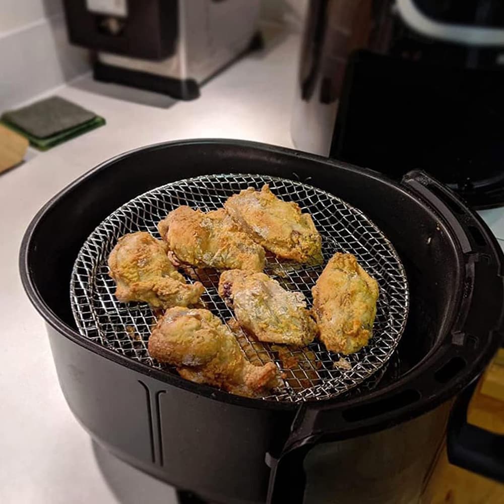 Airfryer grillikori pyöreä 20 cm / airfryer teline ruostumatonta terästä / grilliritilä airfryer / tarvikkeet airfryer / kori 3-pack / kori 3-pack