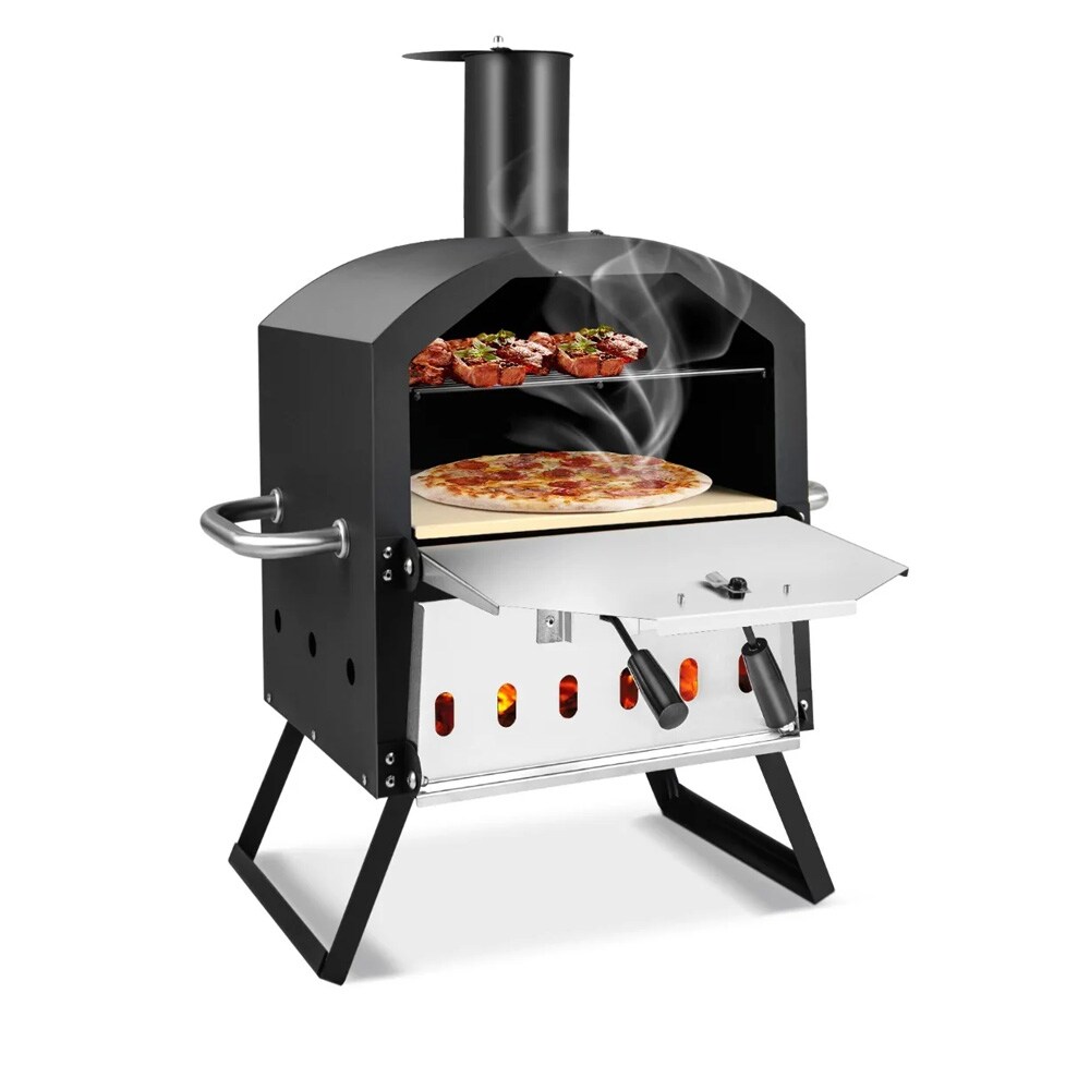Kannettava puulämmitteinen pizzauuni ulkokäyttöön – ulkopizzauuni / puutarhauuni