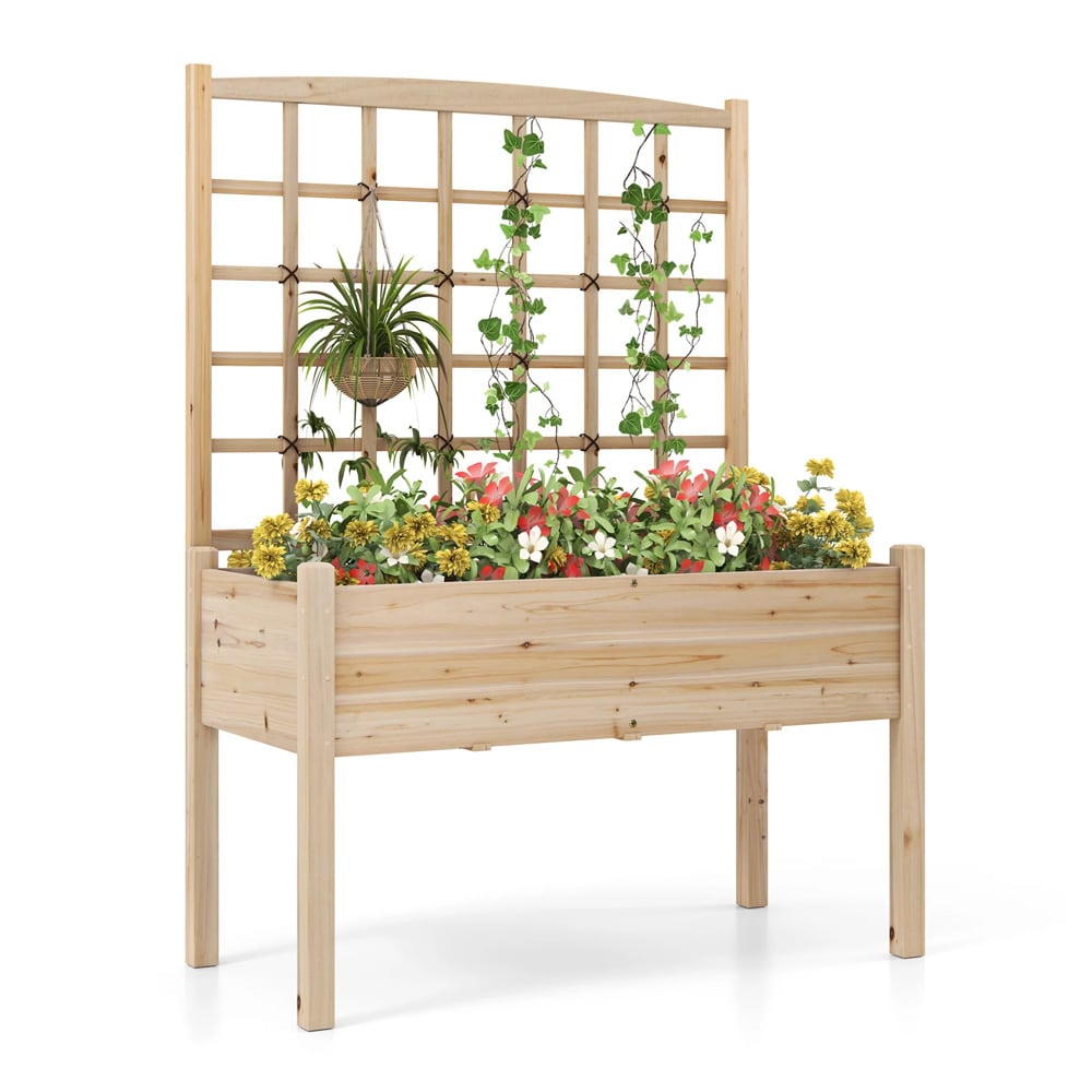 Korotettu istutuslaatikko säleiköllä – kasvatuslaatikko / istutuslaatikko 113x51x23cm