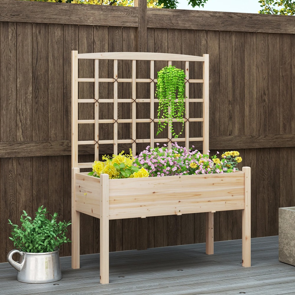 Korotettu istutuslaatikko säleiköllä – kasvatuslaatikko / istutuslaatikko 113x51x23cm
