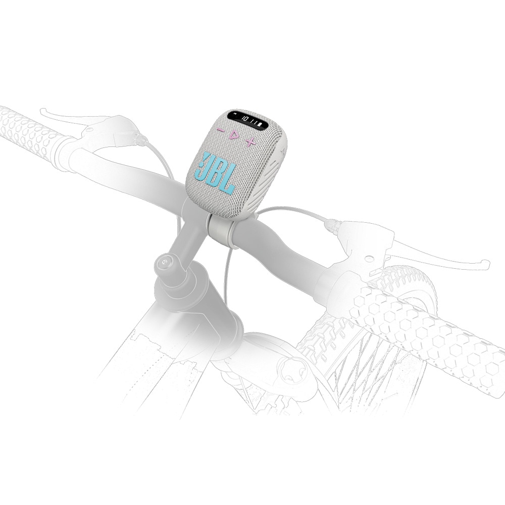 JBL Wind 3 Bluetooth-kaiutin pyörään – Ohjaustankokiinnitys, FM-radio, AUX, microSD ja USB-C