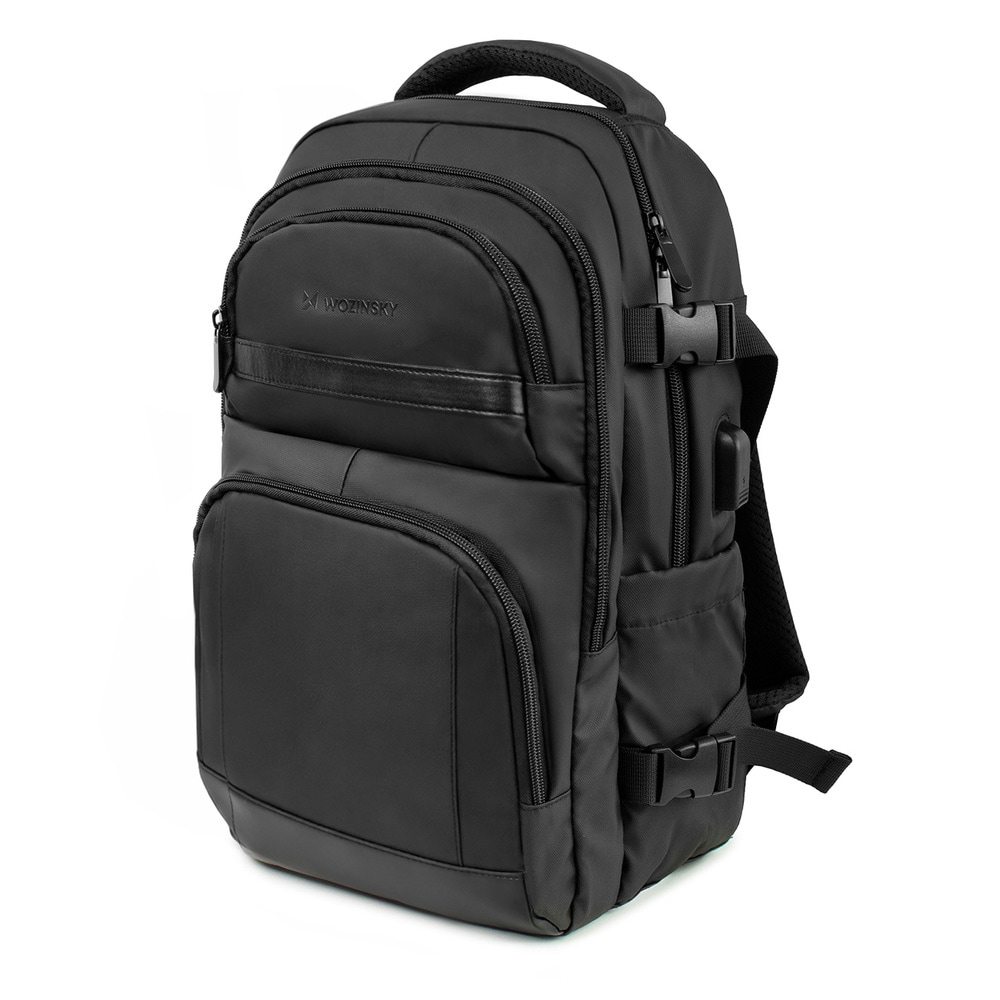 Wozinsky WPW-20L - reppu kannettavan tietokoneen lokerolla, 20 l, USB-portti, musta