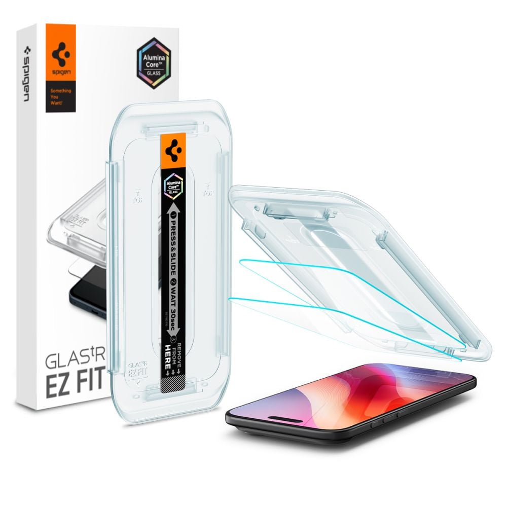 Spigen Glas.Tr Ez Fit -näytönsuoja 17 Air Clear 2-pack iPhone 17 Air -puhelimelle 2-pack