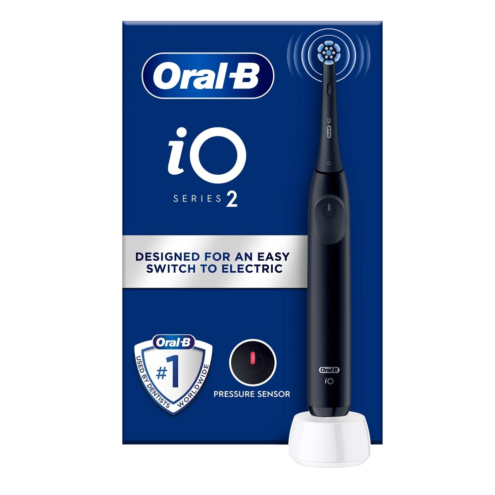 Oral-B iO2 Night Black sähköhammasharja paineanturilla, ajastimella ja 3 harjaustilalla