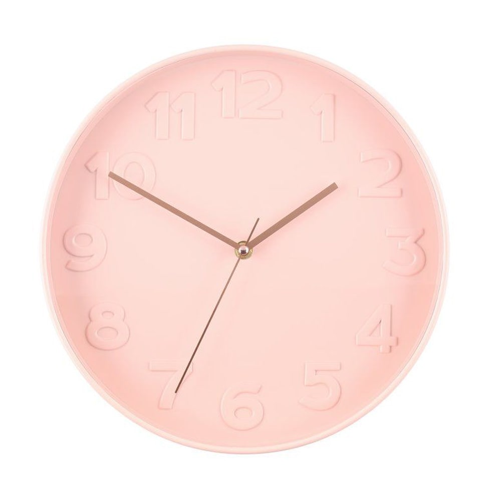 Seinäkello Taranto 30 cm - vaaleanpunainen / seinäkello hiljainen / design kello seinälle / moderni seinäkello