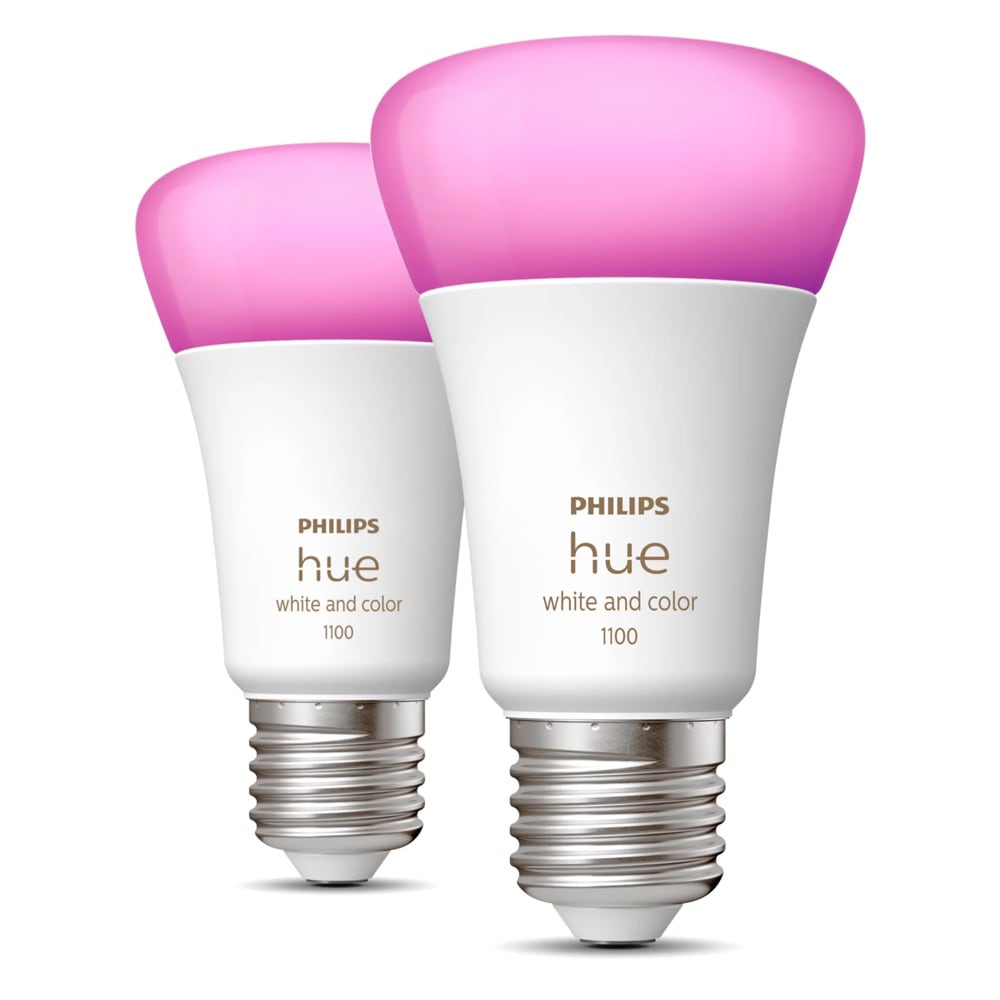 Philips Hue Valkoinen ja värillinen LED E27 A60 2000K-6500K +16 miljoonaa väriä 1100lm 9W 2-pack
