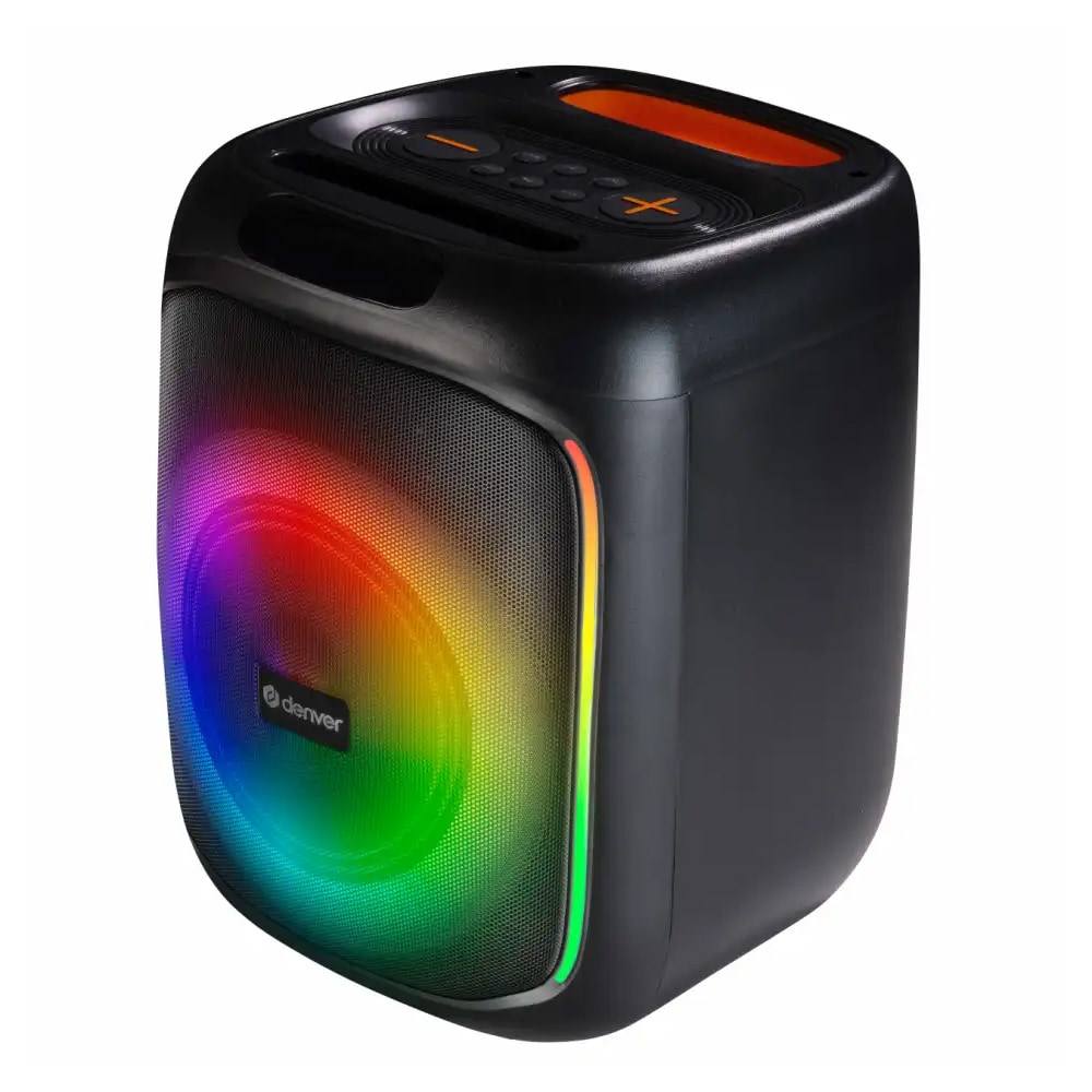 Denver BPS-165 bilekaiutin / Bluetooth-kaiutin LED-valoilla, mikrofonitulolla ja 20 W RMS -teholla