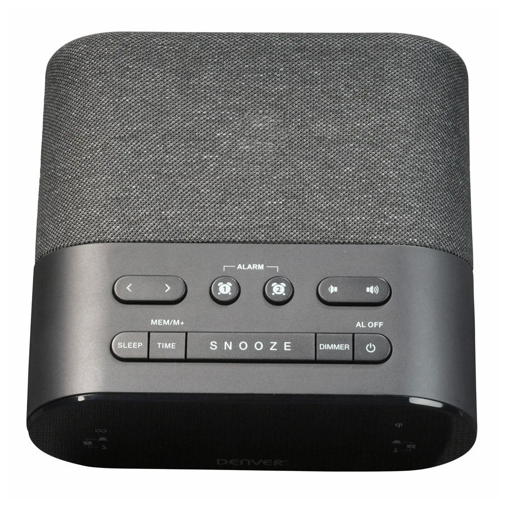 Denver CRQ-107 kelloradio / langaton Qi-lataus / kaksoishälytys / FM-radio PLL-virityksellä