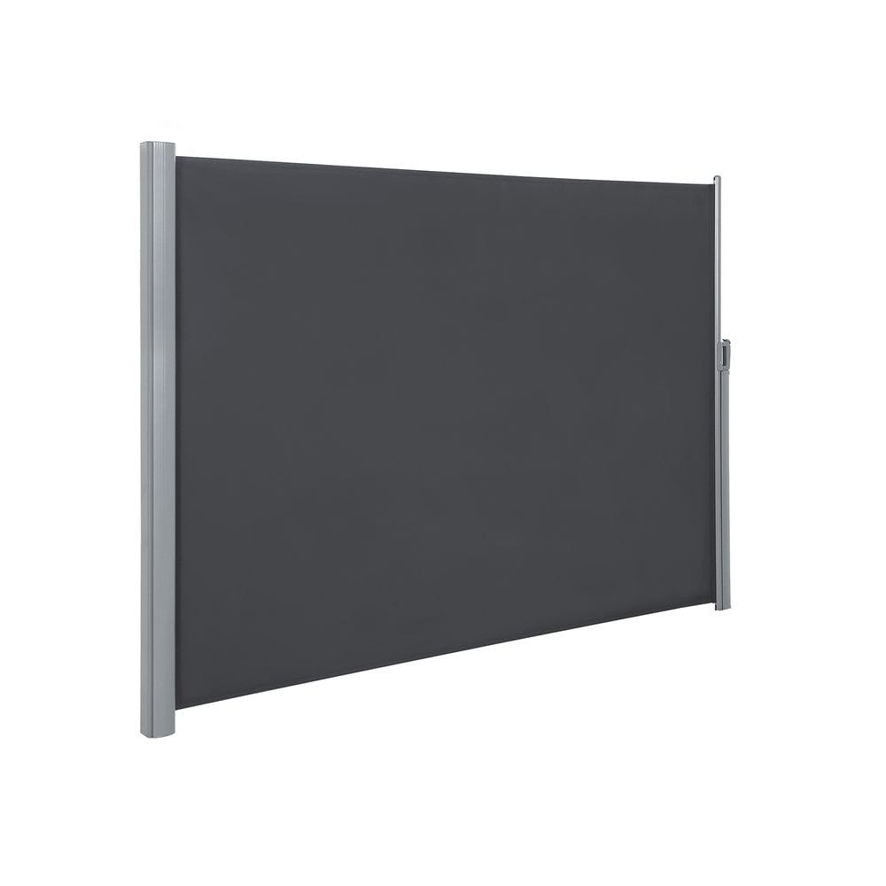 Sisäänvedettävä sivumarkiisi 180×400 cm / näkösuoja terassille, parvekkeelle ja puutarhaan – Harmaa