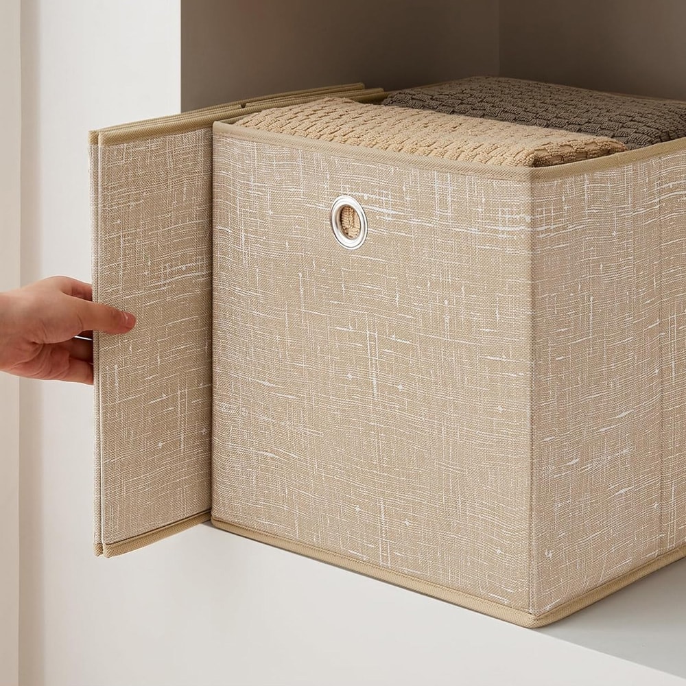6kpl säilytyslaatikoita 30cm - Beige / säilytyskuutiot kangas / kuution säilytyslaatikot