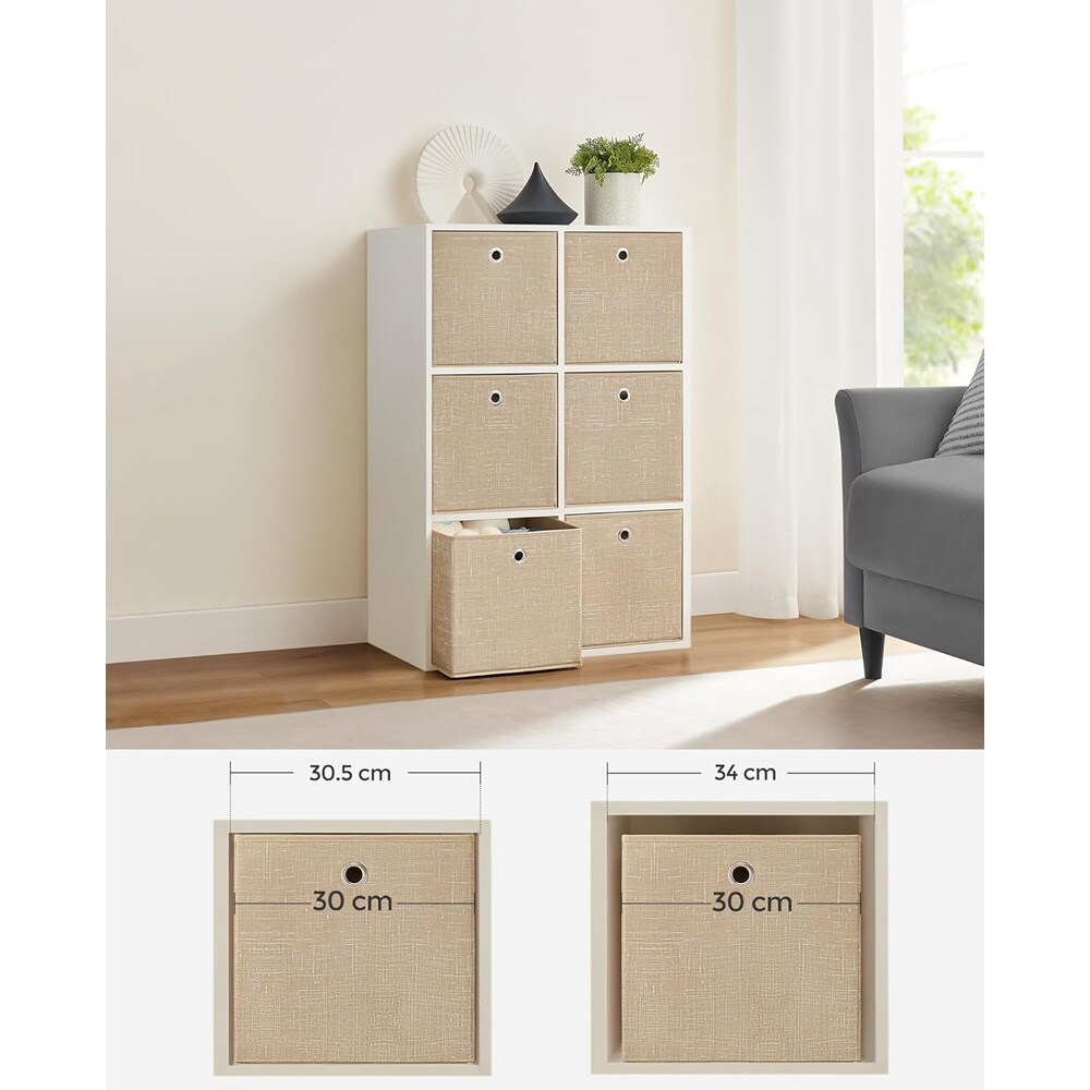 6kpl säilytyslaatikoita 30cm - Beige / säilytyskuutiot kangas / kuution säilytyslaatikot