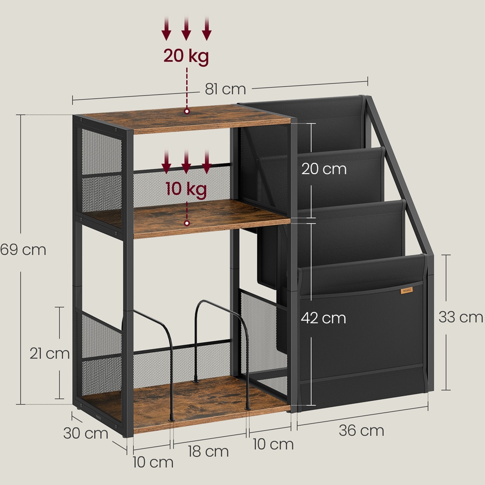 Levysoitinpöytä 81×30×69 cm / vinyylilevyhylly noin 140 LP-levylle – Ruskea/musta