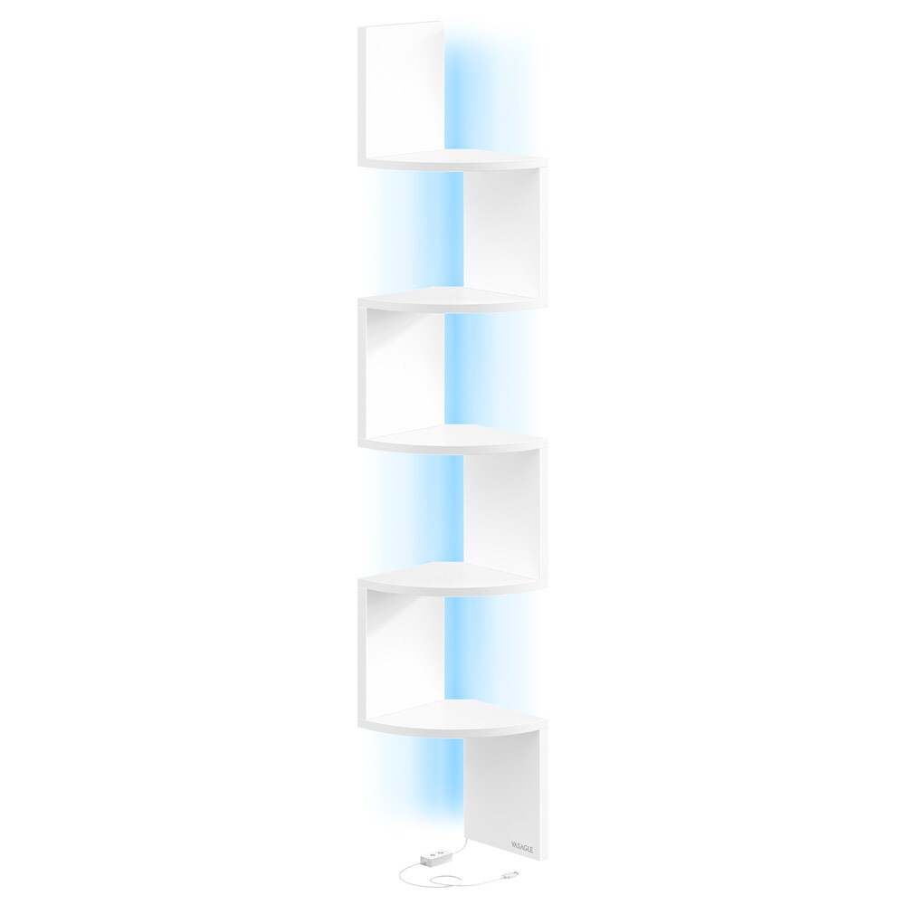 Kulmahylly seinäasennukseen RGB LED -valaistuksella / kelluva seinähylly / seinän kulmahylly / kulmakirjahylly