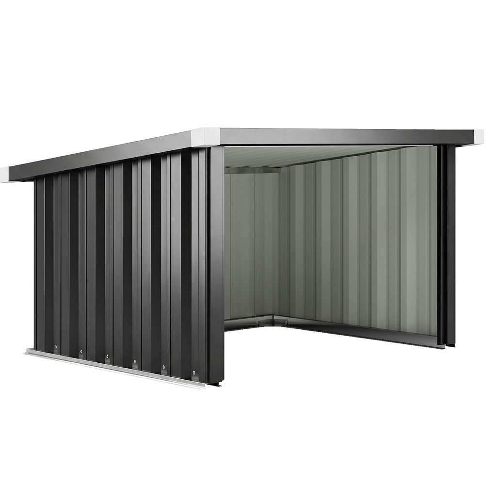 Robottiruohonleikkurin suoja 108×86×62,5 cm / metallinen suojakatos latausasemalle – Tummanharmaa