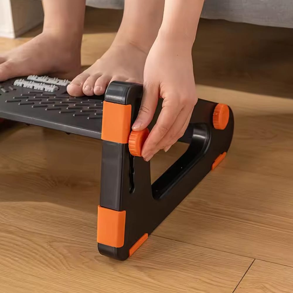 Jalkatuki hierontatoiminnolla / hierova jalkatuki / ergonominen jalkatuki / toimistojalkatuki