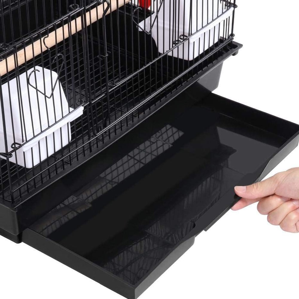 Lintuhäkki 99 x 46 x 35,5 cm – suuri häkki undulaateille ja kanarialinnuille, 2 ovea, lelut ja ruokintaluukut
