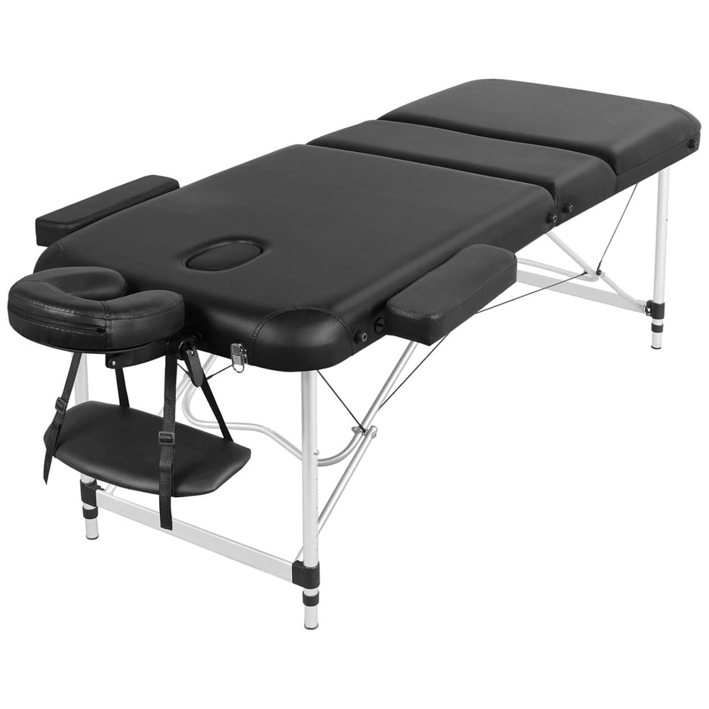Kokoontaitettava hierontapöytä 3-osainen – Säädettävä korkeussäätö 67,5–88 cm, alumiinirunko, kantolaukku, 250 kg