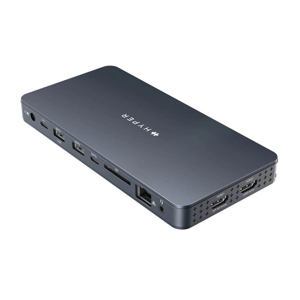 HyperDrive Next USB-C-telakointiasema 10-porttinen / USB-C-docking kahdelle 4K-näytölle / telakka 100 W latauksella
