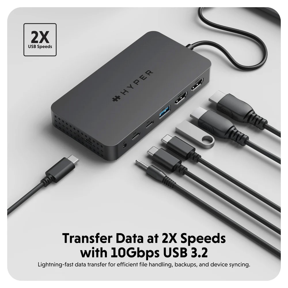 HyperDrive Nexa 7-porttinen USB-C-keskitin / telakointiasema kahdella HDMI-portilla / USB-C-hubi 100 W PD ja Ethernet