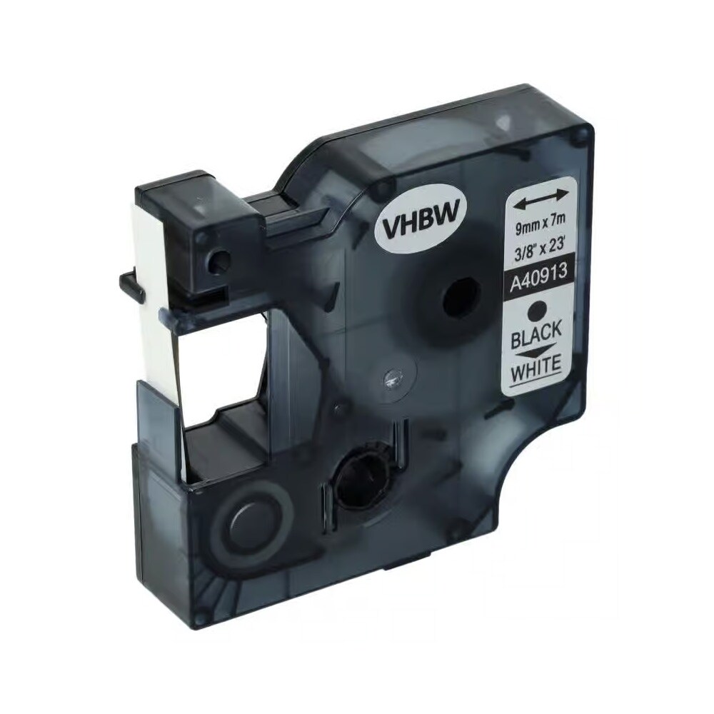 Nauhakasetti Dymo 9 mm:lle, svart/vit - korvaa 40913 / Dymo LabelManager 160/280