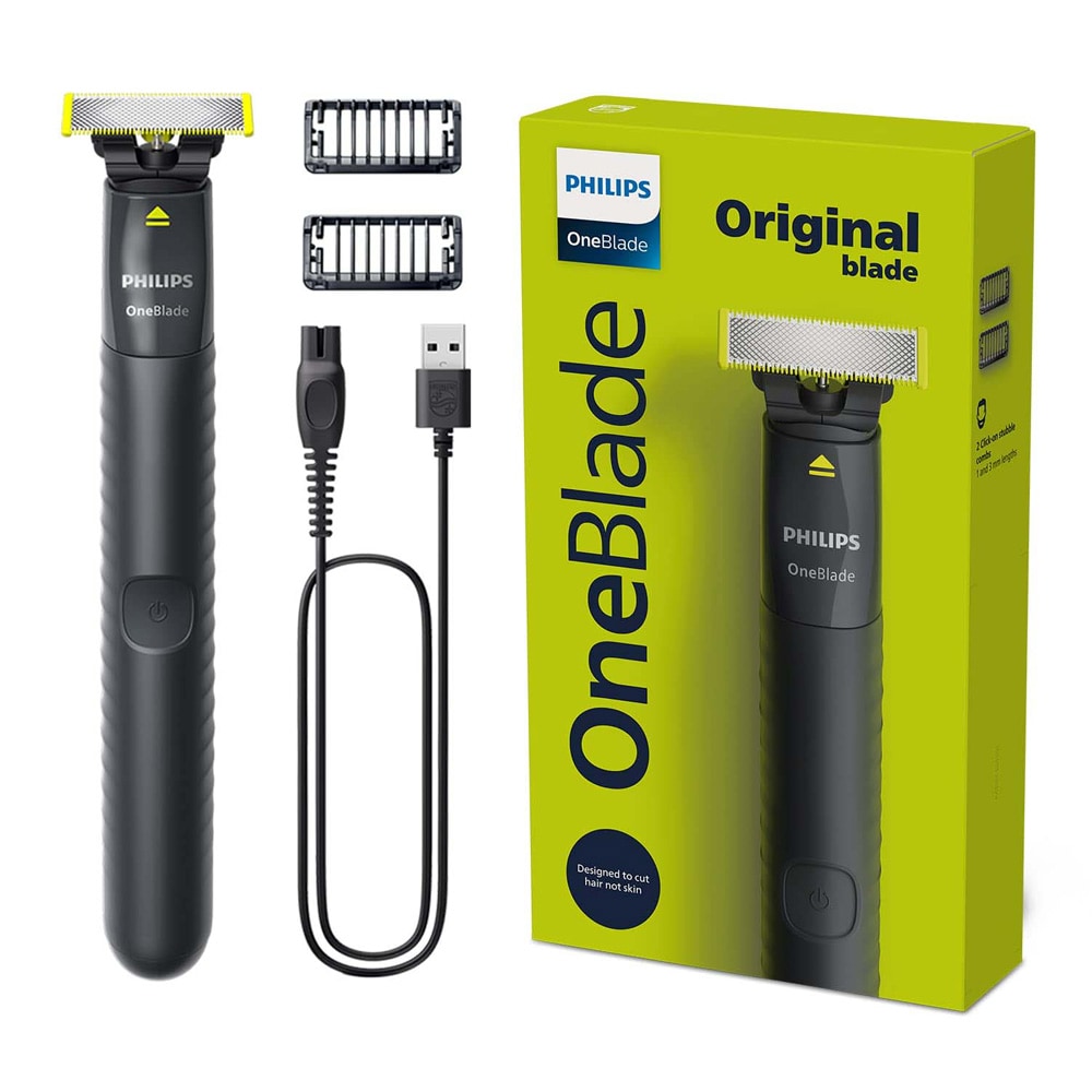 Philips OneBlade QP1424 / Hybridikasvoparranajokone / Märkä- ja kuivaparranajo