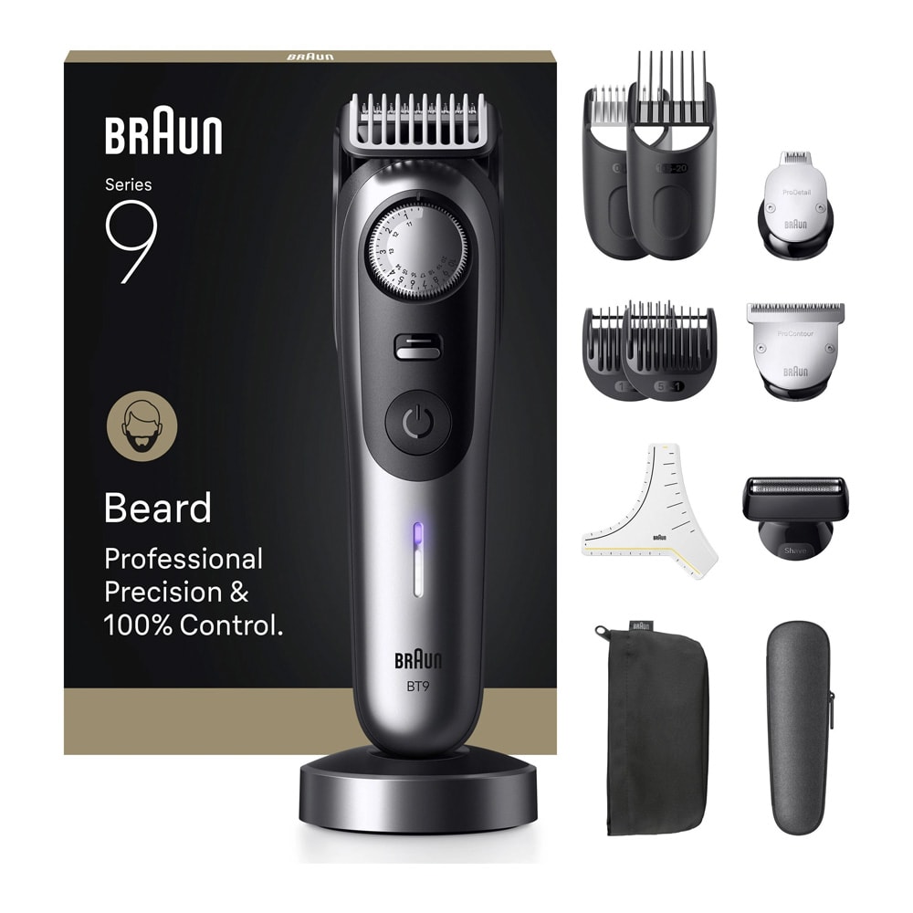 Braun Series 9 BT9560 partatrimmeri / vedenpitävä trimmeri 52 pituusasetuksella / ProBlade-partatrimmeri