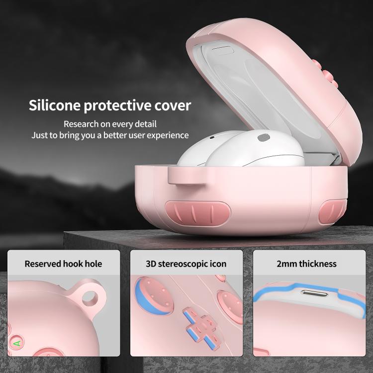 Retro pelityylinen silikonikotelo Samsung Galaxy Buds Core - vaaleanpunainen
