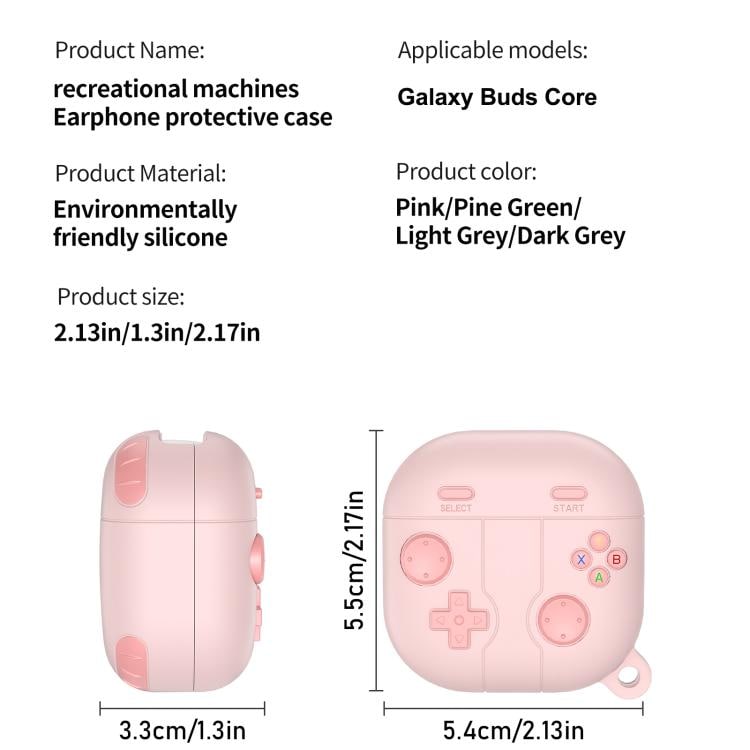 Retro pelityylinen silikonikotelo Samsung Galaxy Buds Core - vaaleanpunainen