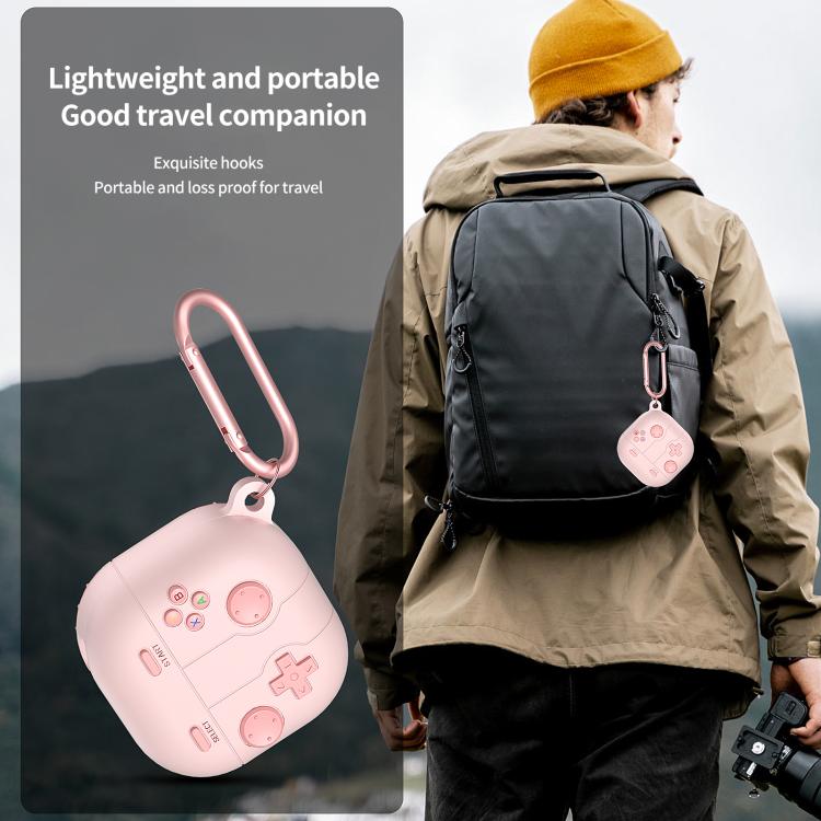 Retro pelityylinen silikonikotelo Samsung Galaxy Buds Livelle - vaaleanpunainen