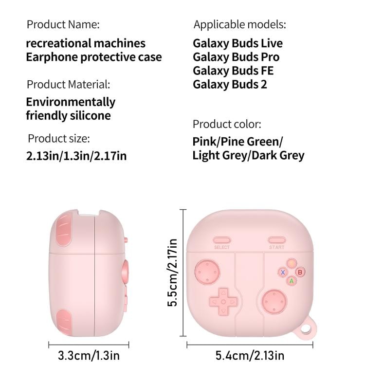 Retro pelityylinen silikonikotelo Samsung Galaxy Buds Livelle - vaaleanpunainen