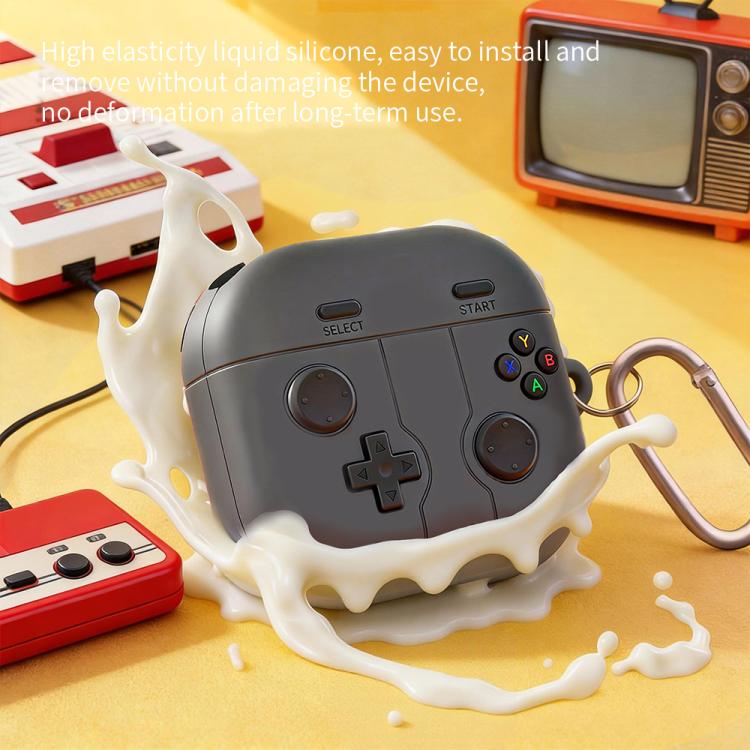 Retro pelityylinen silikonikotelo Samsung Galaxy Buds4/4 Pro - vaaleanharmaa