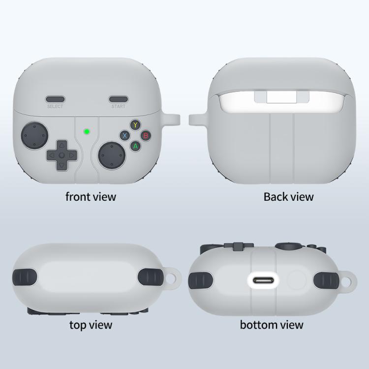 Retro pelityylinen silikonikotelo Samsung Galaxy Buds3/Buds3 Pro - vaaleanharmaa