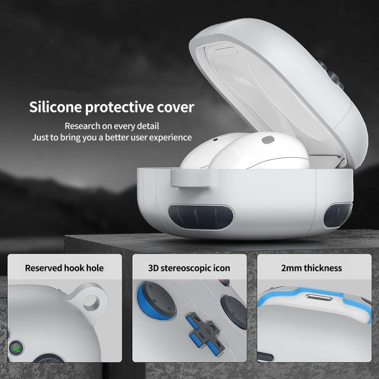 Retro pelityylinen silikonikotelo Samsung Galaxy Buds Live - vaaleanharmaa