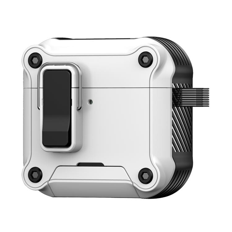 Magneettinen, lukittava AirPods 4 -kuulokekotelo – Svart / valkoinen / suojakotelo