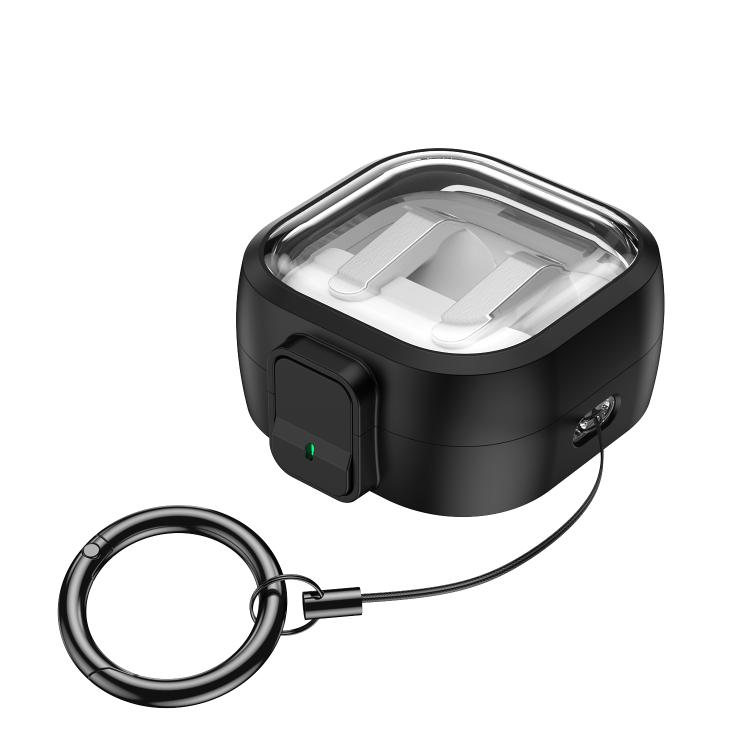 Galaxy Buds4 ja Buds4 Pro -kuulokkeiden kotelo, jossa on napsautuslukko – Svart