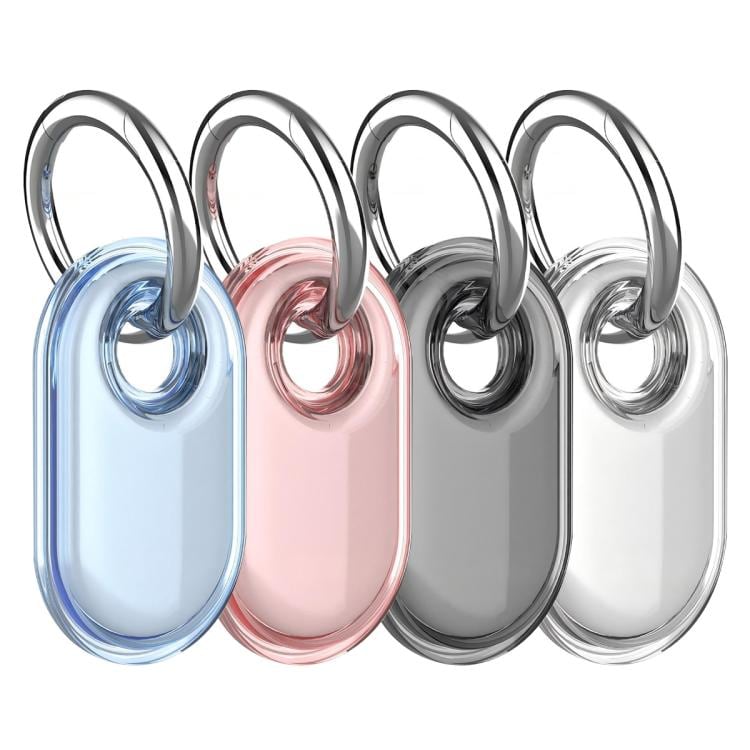 Vedenkestävä kotelo avainrenkaalla Samsung SmartTag2:lle, 4 kpl:n pakkaus – Kirkas/Svart/Vaaleanpunainen/Sininen