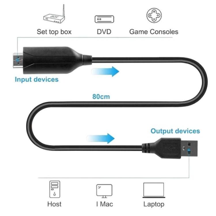 HDMI-USB-sovitin 1080P ääni- ja videokuvaa varten / HDMI-kaappauskortti 1080P