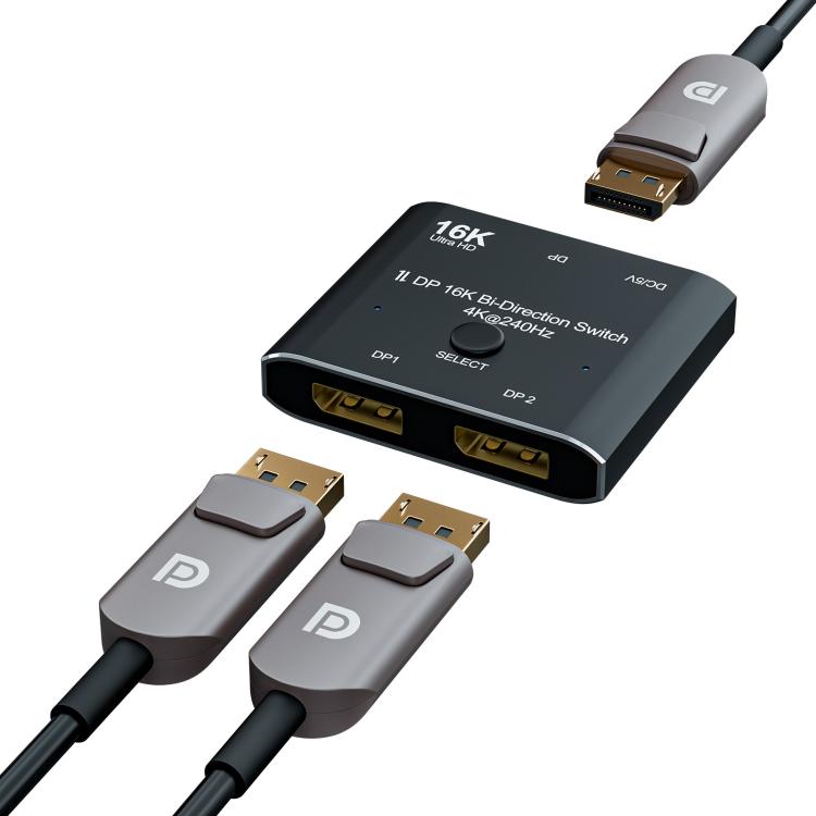 DisplayPort-kytkin 16K / DisplayPort-kytkin 2 in 1 out / DP-kytkin kaksisuuntainen