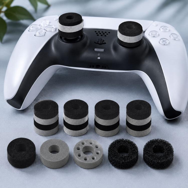 PS4/PS5/Xbox/Switch -mallien vaahtomuoviset tarkkuusrenkaat, 16 kpl:n pakkaus – Svart/harmaa
