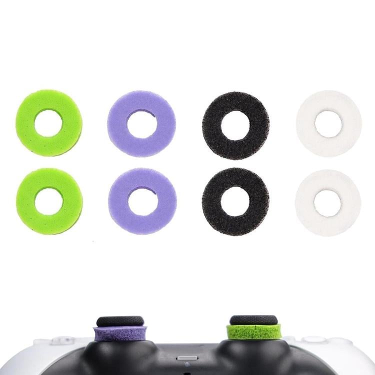 PS4/PS5/Xbox/Switch -laitteille tarkoitetut pehmeästä, 8 kpl:n pakkaus – Svart/violetti/valkoinen/vihreä