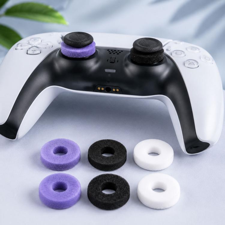 PS4/PS5/Xbox/Switch -laitteille tarkoitetut pehmeästä, 6 kpl:n pakkaus – Svart/violetti/valkoinen