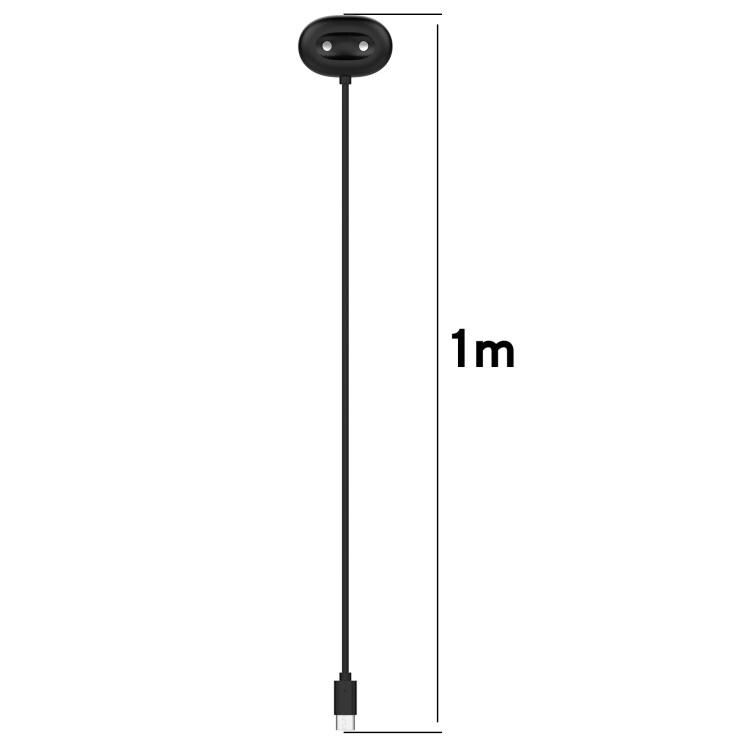 1 m:n USB-latauskaapeli Google Pixel Watch 4:lle – Svart / Magneettinen laturi