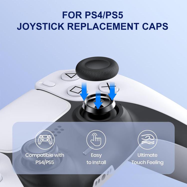 PS5/PS4-joystickkahvat, 10 kpl:n pakkaus – Svart / Analogivipujen vaihtokupit