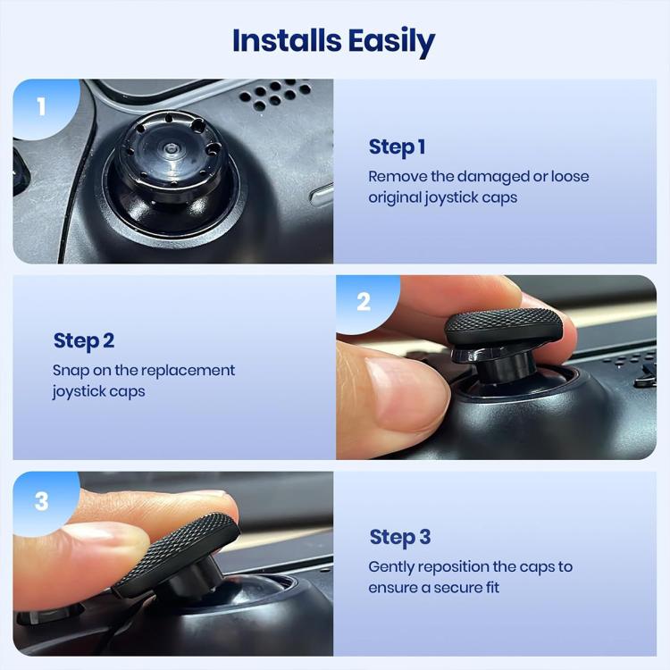 PS5/PS4-joystickkahvat, 10 kpl:n pakkaus – Svart / Analogivipujen vaihtokupit