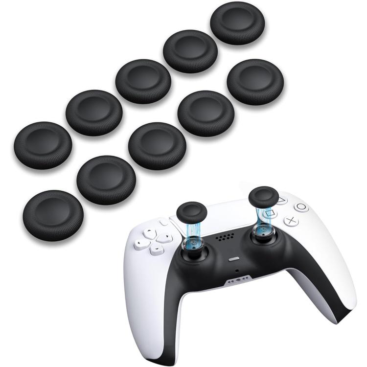 PS5/PS4-joystickkahvat, 10 kpl:n pakkaus – Svart / Analogivipujen vaihtokupit
