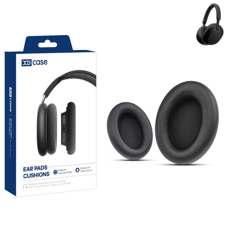 Sony WH-1000XM5 -mallille tarkoitetut keinonahkaiset korvatyynyt – Svart / Varaosatyynyt Sony WH-1000XM5 -mallille
