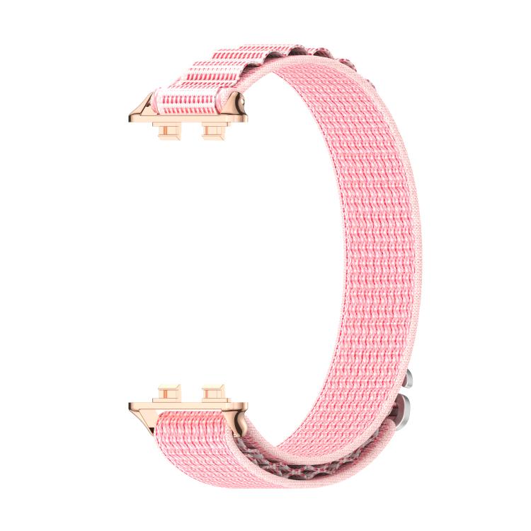 Punottu nailonranneke Huawei Band 11/11 Pro -malliin – vaaleanpunainen/ruusukulta / kudottu nailonranneke