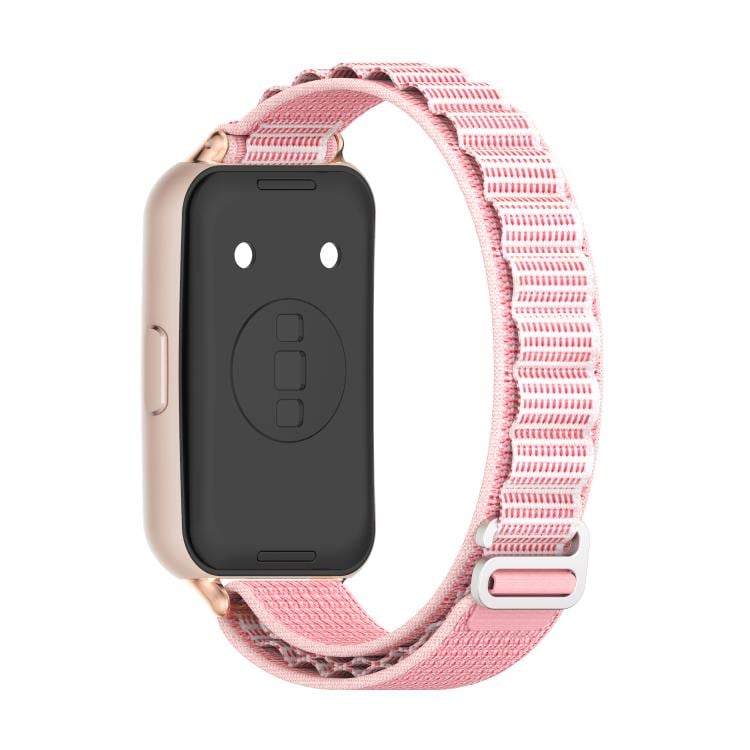 Punottu nailonranneke Huawei Band 11/11 Pro -malliin – vaaleanpunainen/ruusukulta / kudottu nailonranneke