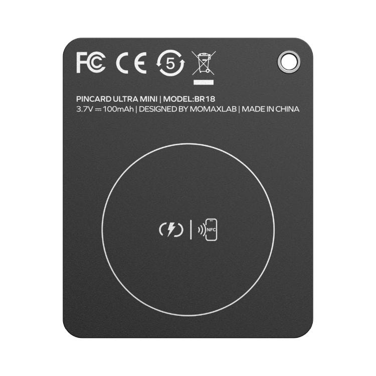 MOMAX BR18D PinCard UWB-seurantakortti / Apple Find My -paikannin / erittäin ohut kortti – Musta