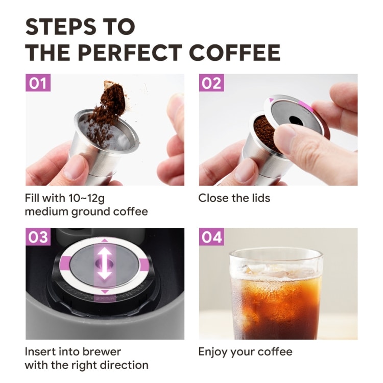 Uudelleenkäytettävä K-Cup-suodatinkapseli ruostumattomasta teräksestä Keurig-laitteille / uudelleenkäytettävä kahvikapseli